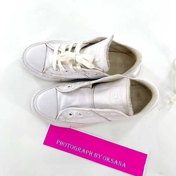 Converse Womens Chuck Taylor All Star Leather Mono Trainer | White size 6 - Picture 11 of 12